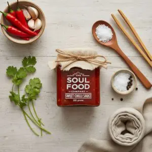 Sweet Chilli Sauce flat lay