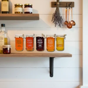 honey shopping list on pantry shelf