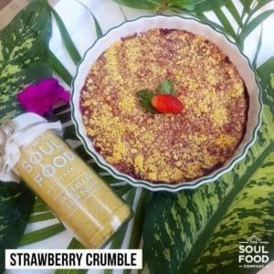 Strawberry Crumble Pie Made with Cane Sugar